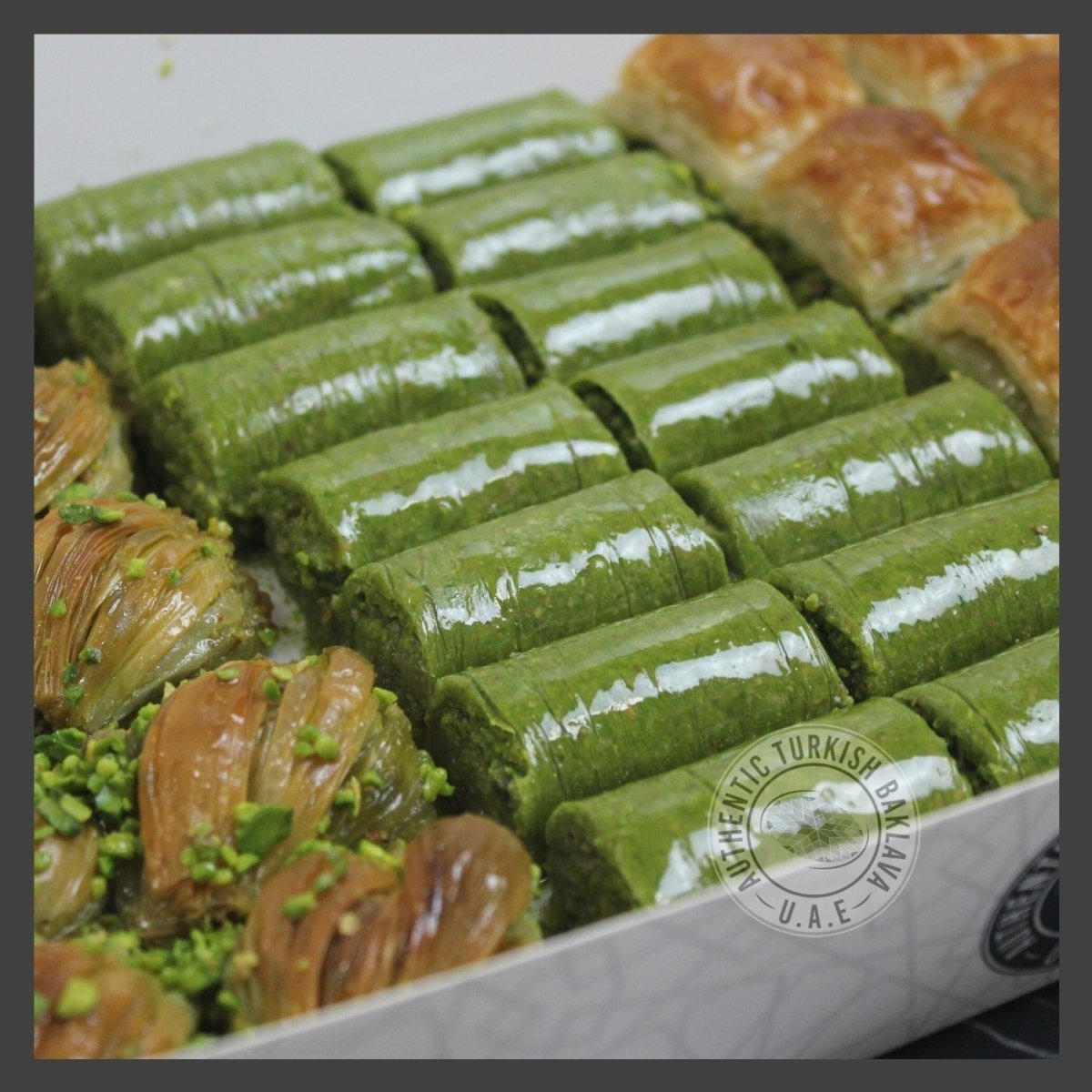 Assorted Baklava Box - Square/Wrap/Mussel (Pistachio) - Authentic Turkish Baklava