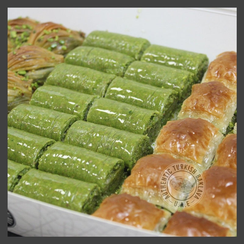 Assorted Baklava Box - Square/Wrap/Mussel (Pistachio) - Authentic Turkish Baklava