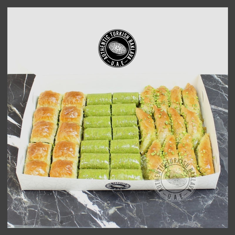 Assorted Baklava Box - Square/Wrap/Sobiyet (Pistachio) - Authentic Turkish Baklava