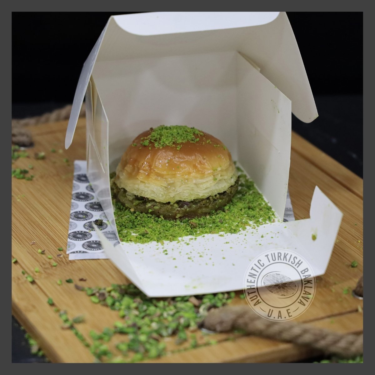 Baklava Burger with Pistachio - Authentic Turkish Baklava