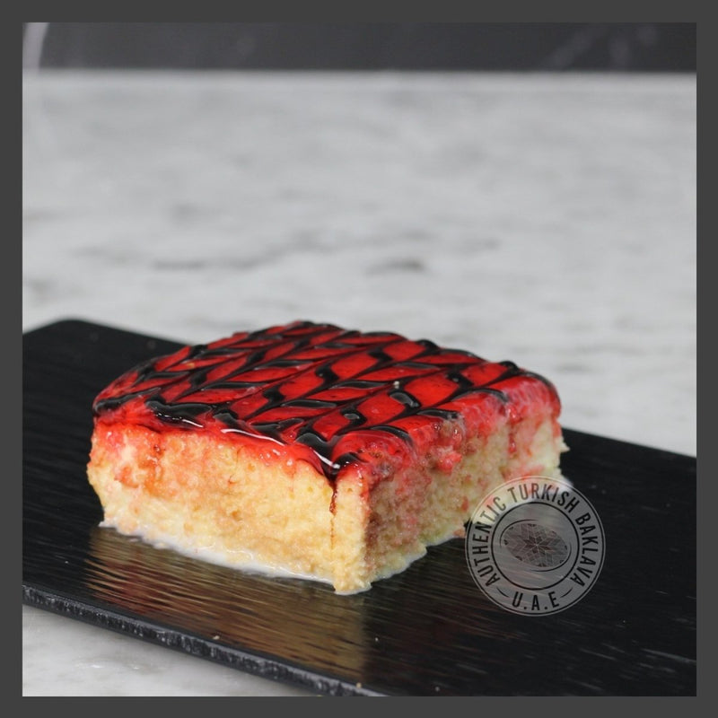 Trilece (Milk Cake) Strawberry - Authentic Turkish Baklava